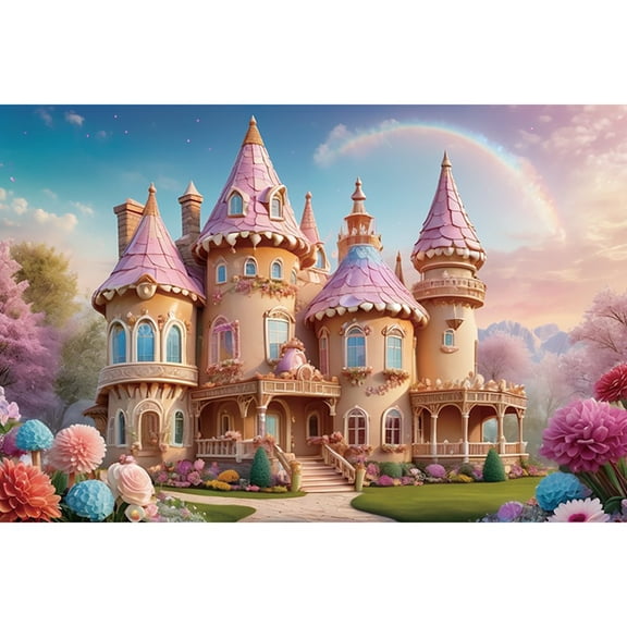 Circus Gard Castle Balloon Childr Photography Backdrop Butterfly Teddy Bear Baby Boy Girl Photo Shooting Background