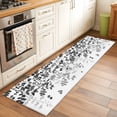 thumbnail image 2 of 2'x6' Rug Runners for Hallways Kitchen, Black Leaves Non Slip Entryway Beside Floor Carpet Runner, Summer Botanical Washable Laundry Room Bedroom Throw Rugs Mat for Family Pet, 2 of 8