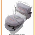 thumbnail image 2 of Toilet Seat Cover Set 3 Piece Gray Soft Padded Cushion and Dustproof Tank Cover for Round Toilets Home Bathroom Use Household Accessory for Dormitory Back to School Setup, 2 of 2