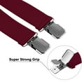 thumbnail image 2 of Buyless Fashion 2 pack Suspenders for Men - 48" Adjustable Straps 1 1/4" - X Back With Black Clips - 5142-2-Burgundy, 2 of 7
