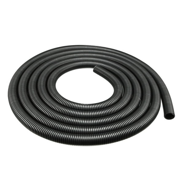 Unique Bargains Corrugated Tube PP Tubing Pipe Hose Black 16mm Inner Dia 20mm Outer Dia. 4M Long