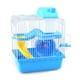 thumbnail image 3 of Jaula para hámster de 2 niveles, gran espacio, diseño de chasis alto, jaula para hábitat de hámster para mascotas, hámster, animales pequeños, azul, 3 of 12