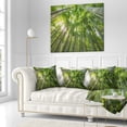 thumbnail image 2 of Designart Peaks of Bamboo in Kyoto Forest - Oversized Forest Throw Pillow - 16x16, 2 of 4