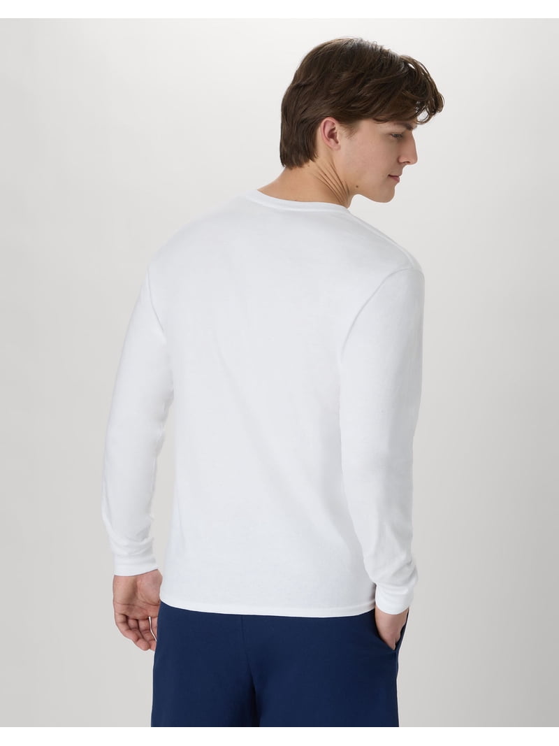 Hanes Men's ComfortSoft Long-Sleeve T-Shirt 4-Pack, 100