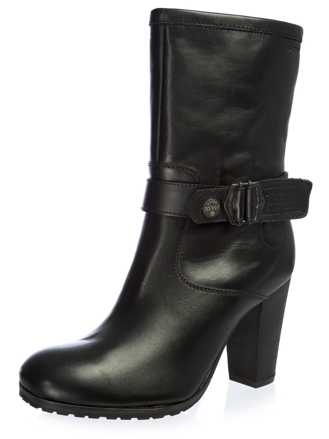 GSTAR Raw Women's TRYST Ode Leather Heeled Boots GS32860/000 Size 8