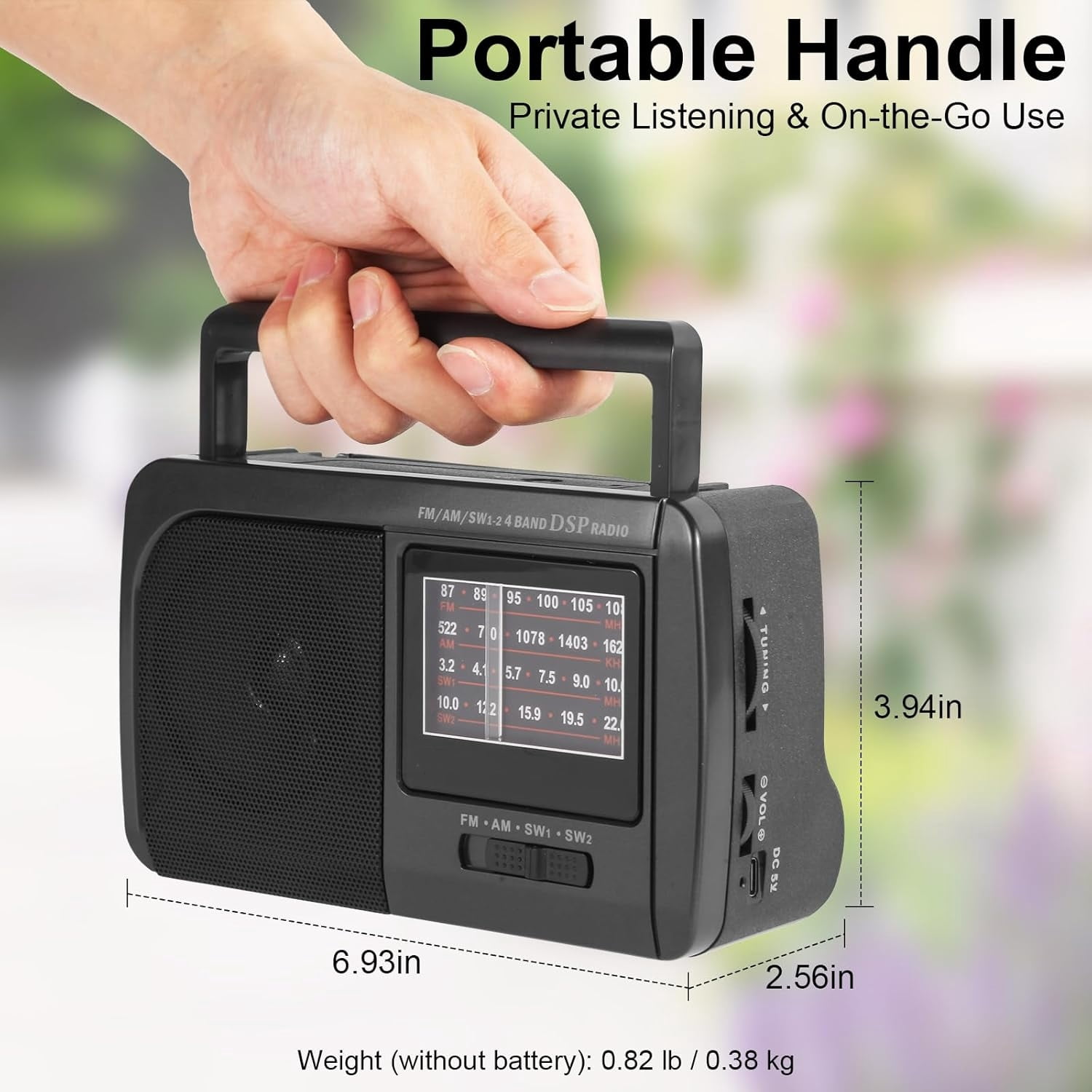 Portable AM FM SW Radio, Retro Transistor Radio, Personal Radio Shortwave Design with 3W Speaker, 3.5mm Headphone Jack,Battery Operated for Home,Outdoor,Emergency Survival,Perfect Gift for Senior,kid