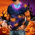 thumbnail image 4 of Halloween Shirts for Men Pumpkin Spider Graphic Long Sleeve Novelty Shirt Bat Breathable Quick Dry Crew Neck Vintage Horror Costumes 2XL, 4 of 5