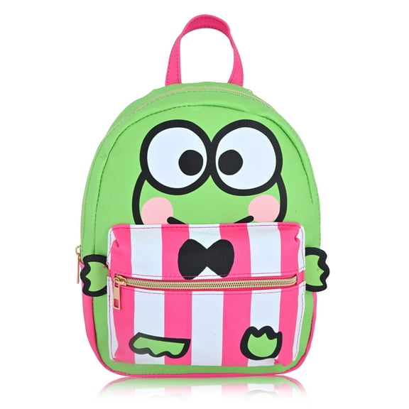 Fast Forward Sanrio Hello Kitty and Friends Keroppi Backpack for Women, Men, Unisex | Cute PU Leather 10" Keroppi Mini Backpack Purse Shoulder Purse | Keroppi Bag and Kuromi Accessories