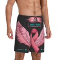 thumbnail image 2 of Fotbe Ribbon With Angel Wings Pantalones Cortos de Pijama para Hombre, Ropa de Dormir, Pantalones de Pijama Cortos para Hombre-Large, 2 of 6