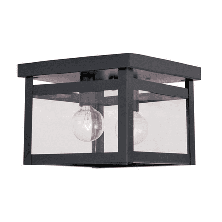 

Semi Flush Mounts 2 Light With Clear Glass Bronze size 8 in 80 Watts - World of Crystal