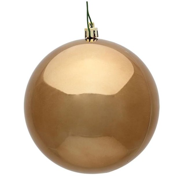 Vickerman N596876S 3 in. Mocha Shiny Christmas Ornament Ball - 32 per Box