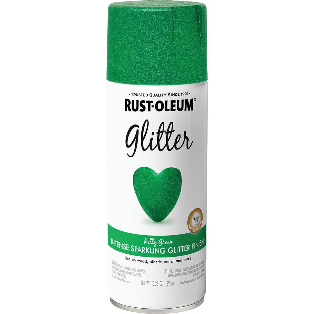 Rust-Oleum Imagine Glitter Spray Paint - Kelly Green - 10.25 oz — Interior & Exterior Use, Professional Finish