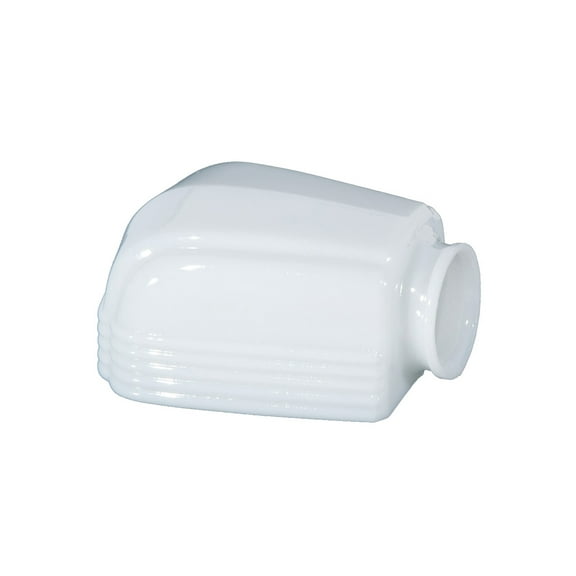 B&P Lamp® The Deacon Mid-Century Modern Bathroom Fixture Shade In Opal Glass With 2 1/4 Inch Lipped Fitter