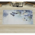thumbnail image 1 of Floral Decorative Rug, Nature Theme Wild Flowers Monarch Flying Butterflies Lily on Lake Therapy Spa, Quality Carpet for Bedroom Dorm and Living Room, 6 Sizes, Blue Grey, by Ambesonne, 1 of 1