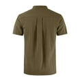 thumbnail image 6 of TIHLMK Mens Tshirts Summer Men's Fashion Drawstring Solid Color Cotton and Linen Short Sleeve T-shirt Tops, 6 of 6