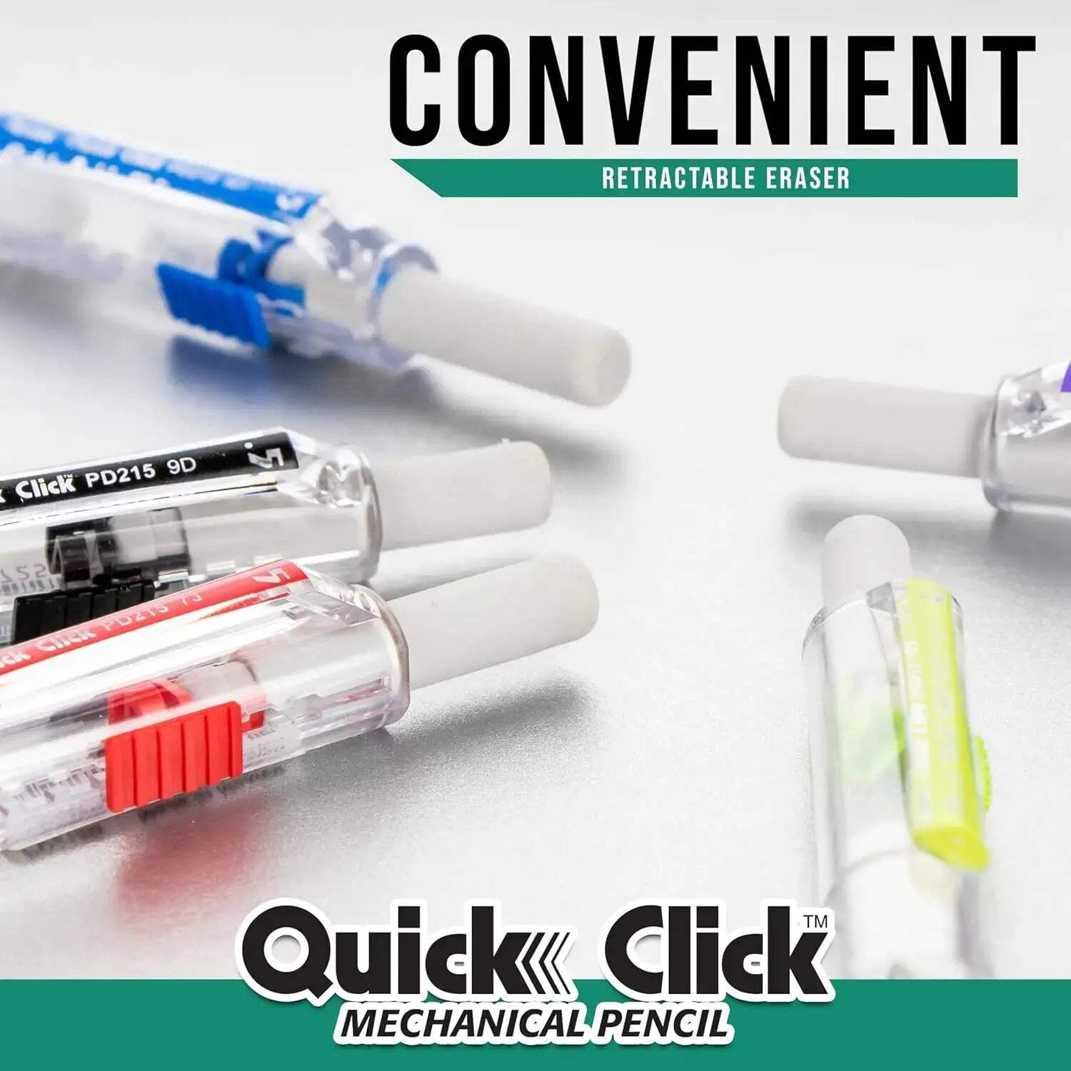 Pentel Quick Click Mechanical Pencil, 0.5mm, Plus Lead and Eraser, 8-pk