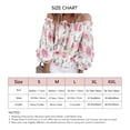 thumbnail image 4 of Blusa con estampado floral,Blusa con estampado floral y mangas con volantes para mujer Camisa con mangas con volantes y hombros descubiertos hecha a medida para la perfección, 4 of 4