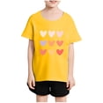 thumbnail image 2 of Plebaso T-Shirts à Imprimé Cœur pour Garçons et Filles, Col Rond, Manches Courtes Décontractées, Hauts Graphiques Mignons pour Enfants, 2 of 3