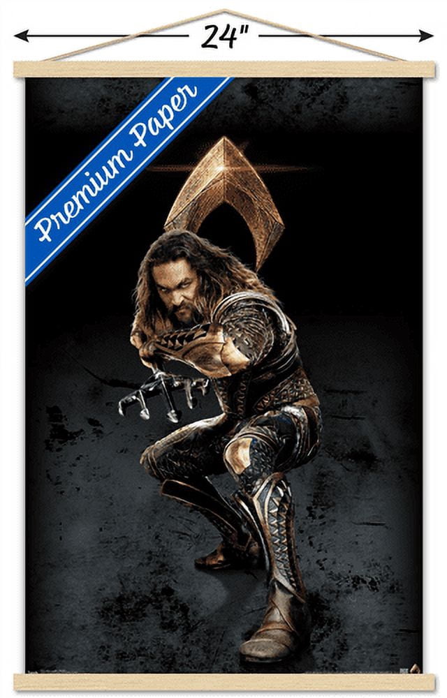 DC Comics Movie - Justice League - Aquaman Wall Poster with Wooden Magnetic Frame, 22.375" x 34"