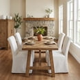 thumbnail image 3 of Dayalane 63" Farmhouse Dining Table Set for 4, Solid Wood Kitchen Table Set with Linen High Back Slipcovered Parsons Dining Chairs for Kitchen Dining Restaurant, 4 Beige Chairs & 1 Walnutl Table, 3 of 8