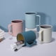 thumbnail image 4 of Tazas de café de plástico creativas (paquete de 4), tazas de fiesta, taza de plástico mejorada con asa, taza de paja de trigo para agua, café, leche, jugo, té, 4 of 5
