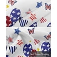 thumbnail image 6 of 4th of July Linen Curtain Valance for Bedroom/Bathroom/Kitchen/Office/Living/Dining Room Window,Independence Day Stripes Star White Rod Pocket Topper Decorative Cafe Drapes Panel 42"x18", 6 of 6