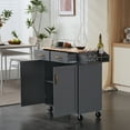 thumbnail image 2 of Canddidliike Kitchen Island on Wheels Rolling, Kitchen Cart with 2 Storage Drawer and One Cupboard Storage, Drop Leaf Countertop Cart, Gray, 2 of 13