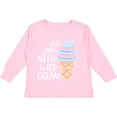 thumbnail image 3 of Inktastic All You Need is Ice Cream with Ice Cream Cone Boys or Girls Long Sleeve Toddler T-Shirt, 3 of 5