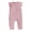 Pink, variant on Baby Boy Girl Solid Romper Ruffle Short Sleeve Jumpsuits Clothes,Size 3 Months-6 Months