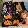 thumbnail image 4 of Halloween DIY Coloring Blanket with 24 Markers for Adults Kids, Color Your Own Washable Velvet Throw, Spooky Party Gift Decor, 4 of 5