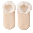 thumbnail image 2 of 3Pack Women's Lined Non- Slipper Socks Thick Warm Indoor Home Socks with Soles Beige, 2 of 6