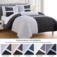 thumbnail image 5 of Chezmoi Collection Bernard 7-Piece California King Bed in a Bag Comforter Set with Sheets, Lightweight Comforter Black Gray Light Gray Patchwork Quilted Medallion Bedding Set for All Season, 5 of 9