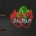 thumbnail image 2 of Handmadetneonsign Custom Fire Cherries Neon Sign, Cherry LED Sign, Fruit Neon Light, Cafe Coffee, 2 of 5