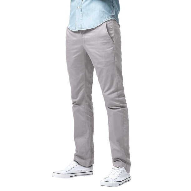 Pantalones Casual para Hombre Slim Fit de Pierna Recta en Gris Plata