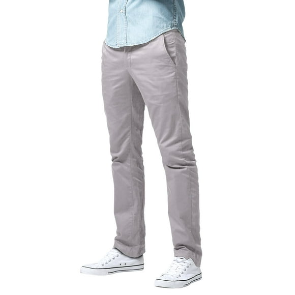Pantalones Casual para Hombre Slim Fit de Pierna Recta en Gris Plata