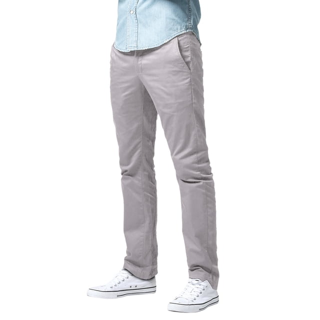 Pantalones Casual para Hombre Slim Fit de Pierna Recta en Gris Plata
