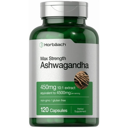 Ashwagandha Capsules | Max Strength Supplement | 120 Capsules | Non-GMO, Gluten Free | by Horbaach