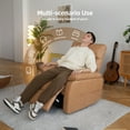 thumbnail image 5 of INNOVAR Recliner Sofa for Adults, Power Swivel Reclining Chair, Oversized Electric Recliners Overstuffed Rocker Chair W/Storage Pockets, USB and Type-C Ports for Home Living Room,PU,Light Brown, 5 of 10