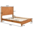 thumbnail image 2 of Solid Wood Bed Frame,Queen Platform Bed Frame with Headboard,Tall Headboard Natural Wood Bed ,No Box Spring Needed,Natural, 2 of 6