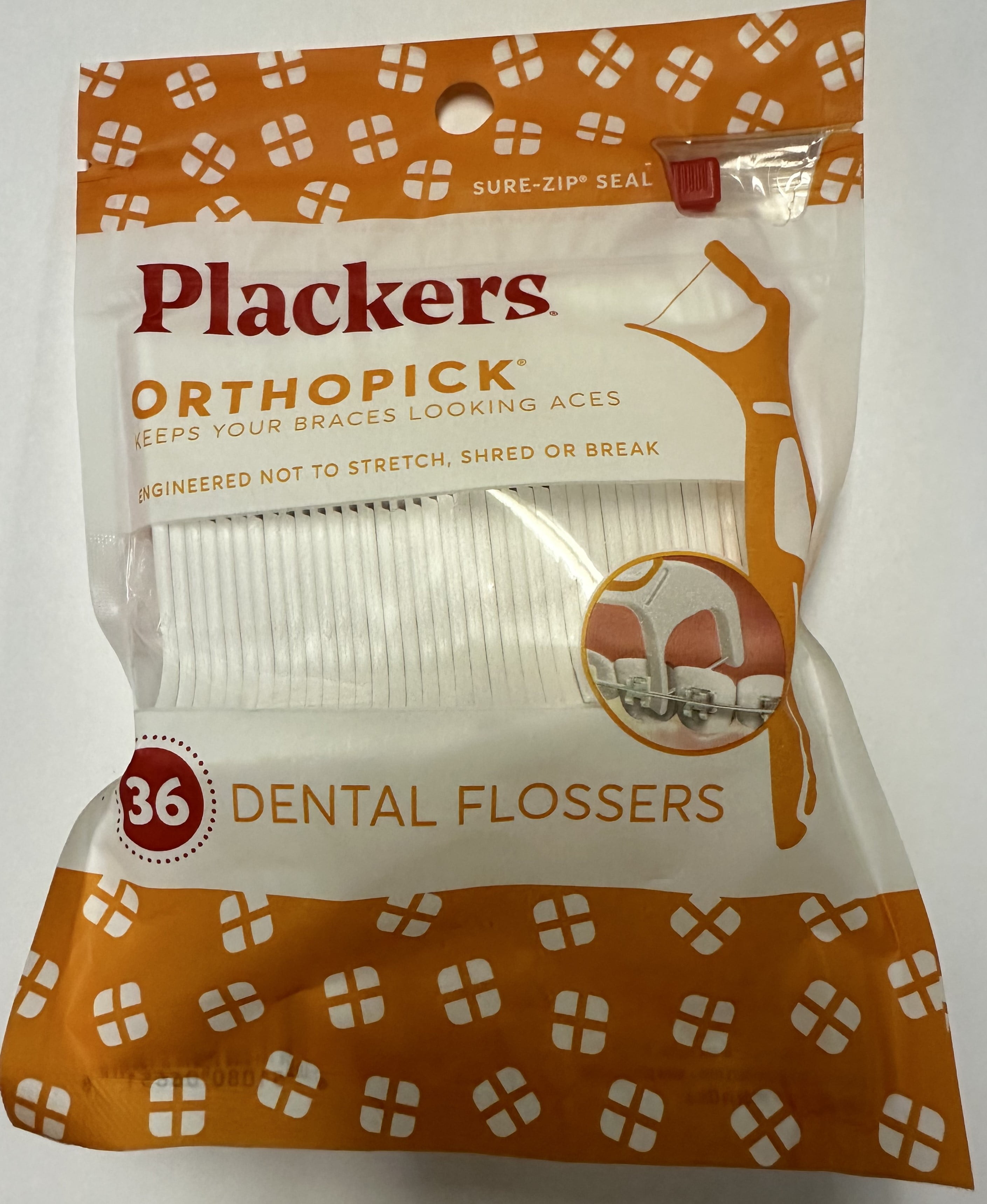 Plackers Orthopick Dental Floss Picks for Braces (Pack of 8)