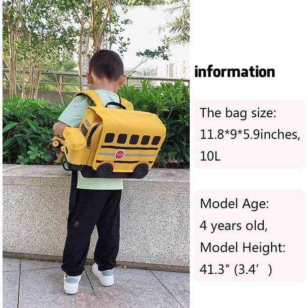 Sac à dos pour enfants pour garçons filles sacs à livres préscolaires 3D  dessin animé garderie sacs pour tout-petits jaune - 