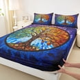 thumbnail image 3 of Homewish Tree Of Life Twin Sheet Sets,Modern Aesthetic Art Twin Fitted Sheet,Retro Bohemain Style Flat Sheet For Men Women,Luxury Bedroom Decor,3 Pieces, 3 of 7