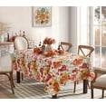 thumbnail image 3 of Newbridge Thanksgiving Blessed Harvest Rectangle Vinyl Tablecloth with Flannel Backing, 60 x 84 Inch, Fall and Autumn Rustic Farm and Pumpkin Table Cover for Holiday Party Dining, 3 of 8