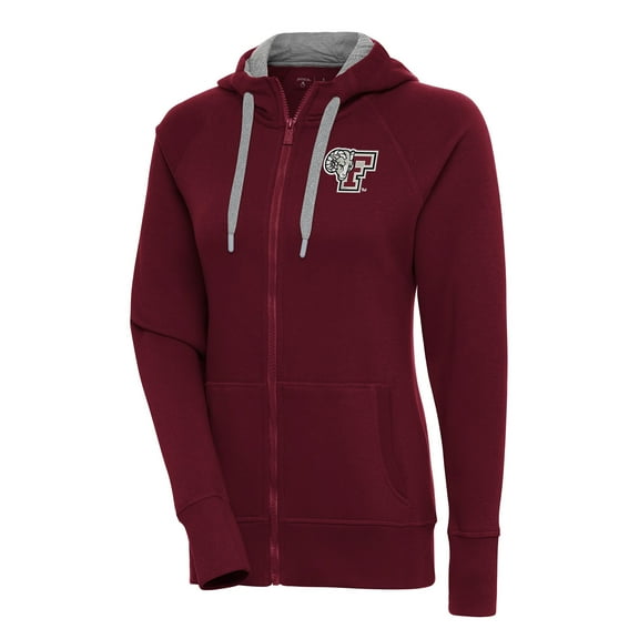 Women's Antigua Maroon Fordham Rams Victory Full-Zip Hoodie