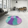 thumbnail image 3 of Ahgly Company Indoor Square Patterned Purple Violet Purple Novelty Area Rugs, 6' Square, 3 of 6