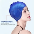 thumbnail image 3 of Toplive Swim Cap 2 Pack Unisex Swimming Cap with 3D Ear Protection, Durable Flexible Silicone Swimming Hats for Men Women Adults Kids, Bathing Swimming Caps for Long/Short Hair, 3 of 7