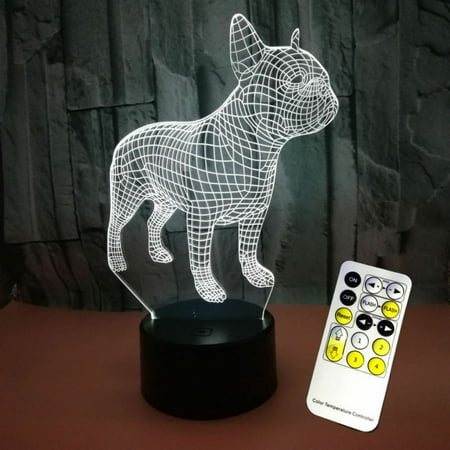 

Acrylic+ABS Cute Dog 3D LED Night Lamp 7 Colors Changing Red/Green/Blue/Yellow/Cyan/Pink/White USB Hologram Decor Lamp Table Desk