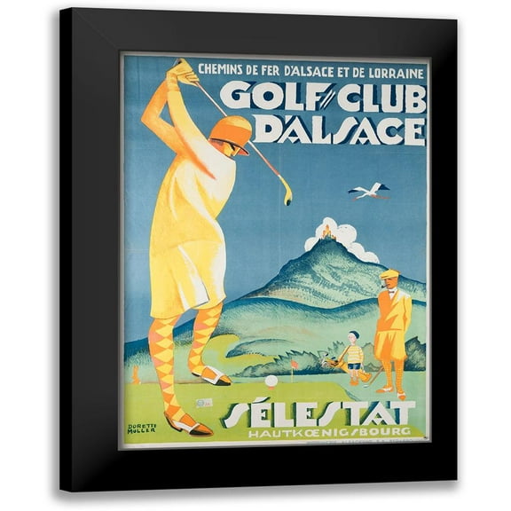 Vintage Apple Collection 11x14 Black Modern Framed Museum Art Print Titled - Alsace Golf