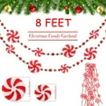 thumbnail image 2 of 8 Feet Christmas Candy Garland, Christmas Tree Balls Ornaments Peppermint Candy Bead Garland, Fake Crystal Candy Decor Christmas Tree Garland for Christmas Tree Wreaths Fence Fireplace Decorations, 2 of 7