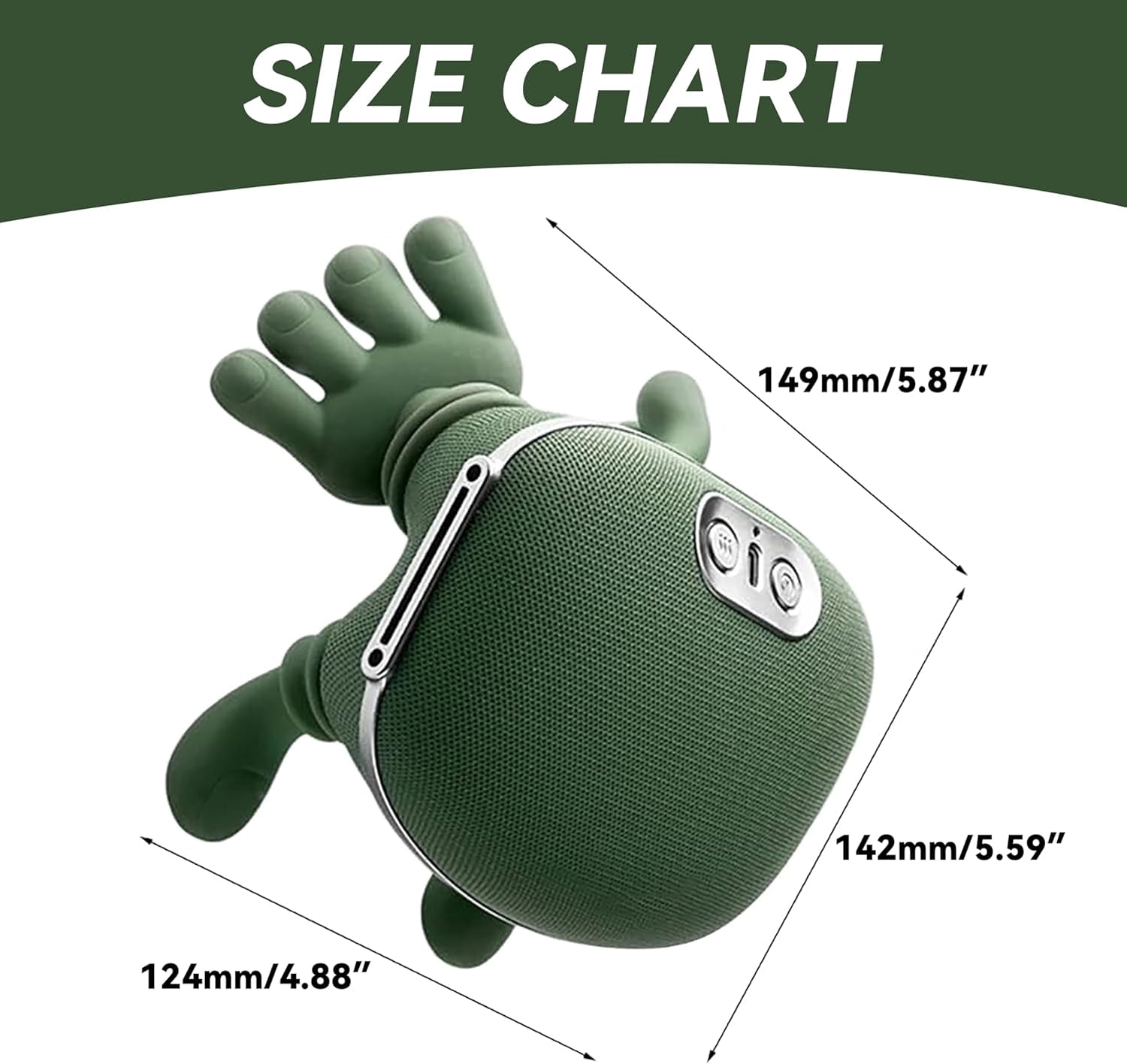 Neck Massager with Fingers Heat, Bionic Heated Shiatsu Massager for Neck Shoulder Pain Relief & Muscle Relaxation, Portable Body Massager (Green)